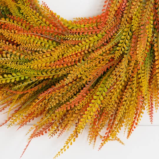 28" UV Artificial Fall Wheat Grass Wreath